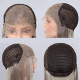 Hand Made Free Part Front Lace Platinum Straight Shoulder Length Wig